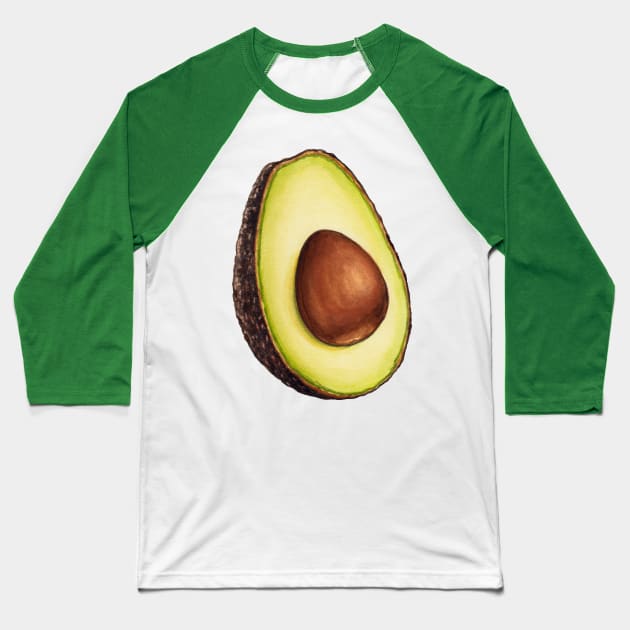 Avocado Baseball T-Shirt by KellyGilleran